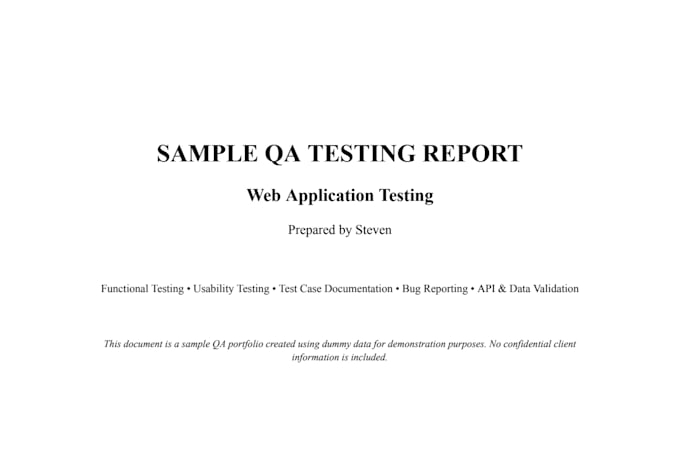 test your website, API, and database for bugs